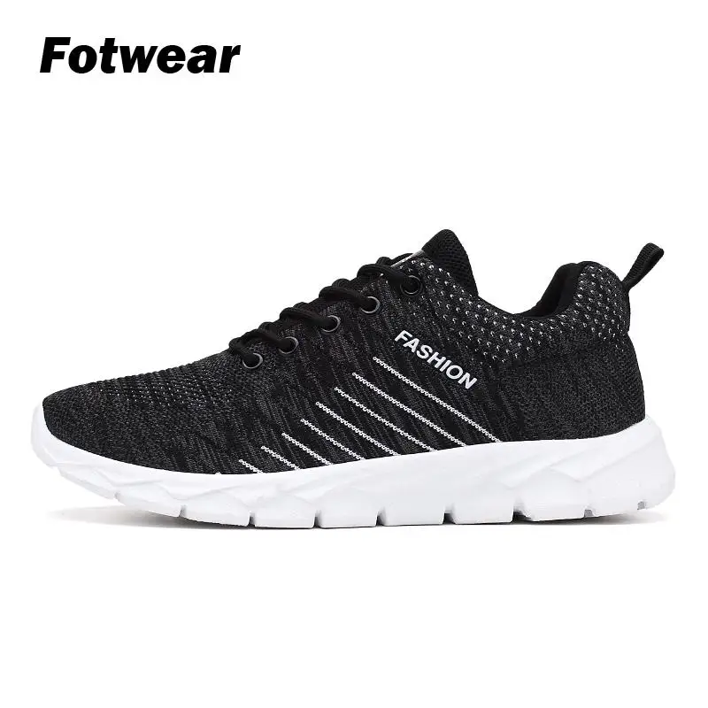 

Fotwear Men's sneakers Men's casual shoes Mesh flat knit upper sneakers Breathable flexible PU structure comfortably molds soft