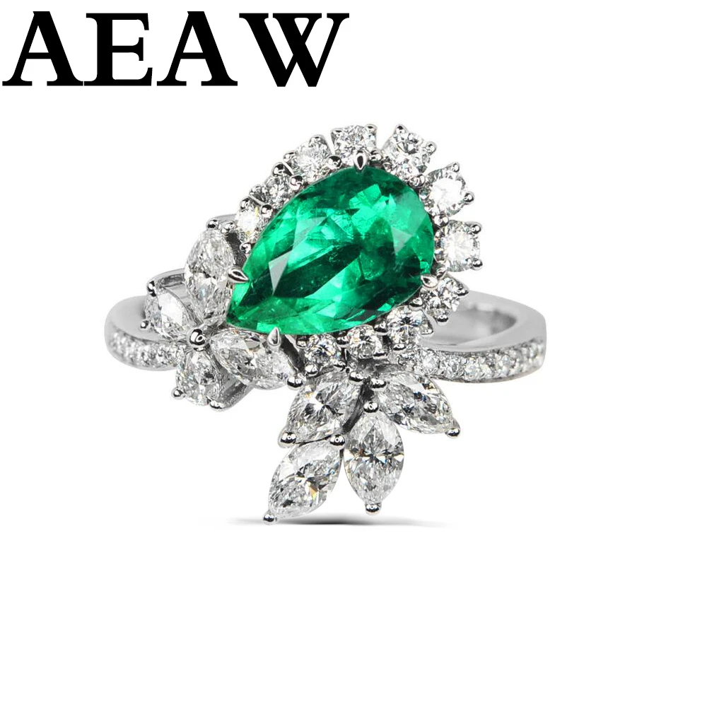 1 2ct To 1 3ct Natural Emerald 14k White Yellow Gold 0 4 To 0 5ct Round Cut Diamond Engagement Ring Jewelry Gemstone Colombian Rings Aliexpress