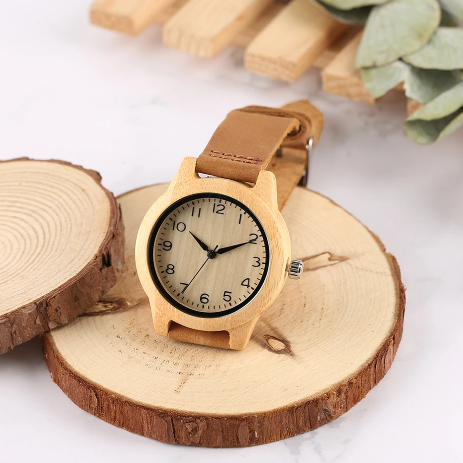 Vintage Wood Watch Casual Slim Leather Bracelet Genuine Women Dress Watch Arabic Numeral Dial Quartz Wristwatch Relogio Feminino 2018 Gifts (13)