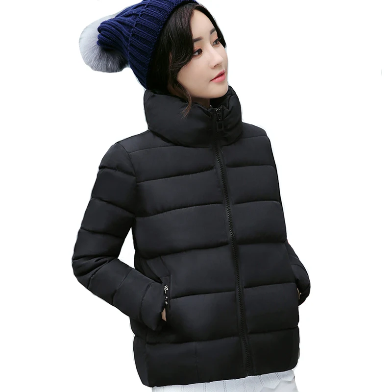 2019 winter autumn cotton padded women jacket female solid color...