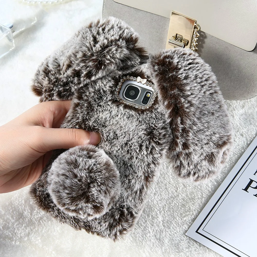 Rabbit Hair Case For Samsung A3 A5 A7 J3 J5 J7 2016 2017 Fluffy Fur Soft Galaxy S8 S9 Plus Note 9 8 |