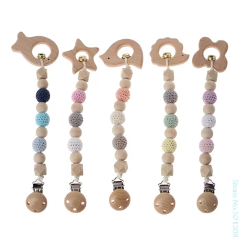 

2020 New Child Animal Clip Rattles Baby Beech Wood Teether Shower Gift Bed Hanging Toys