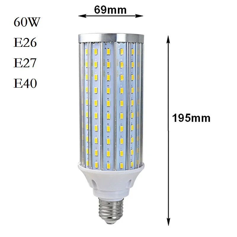 Лампады 5730 SMD светодиодный светильник E27 E26 E39 E40 12 Вт 18 Вт 25 Вт 30 Вт 45 Вт 50 Вт 60 Вт 80 Вт AC 110 В 220 В светодиодный прожектор