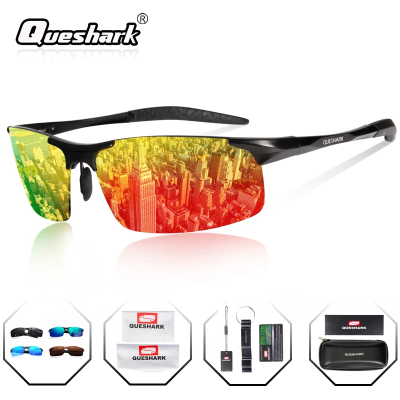

Queshark Polarized Cycling Sunglasses Sport Bike Glasses Bicycle Sunglasses Cycling Glasses Magnesium Aluminum Cycling Eyewear