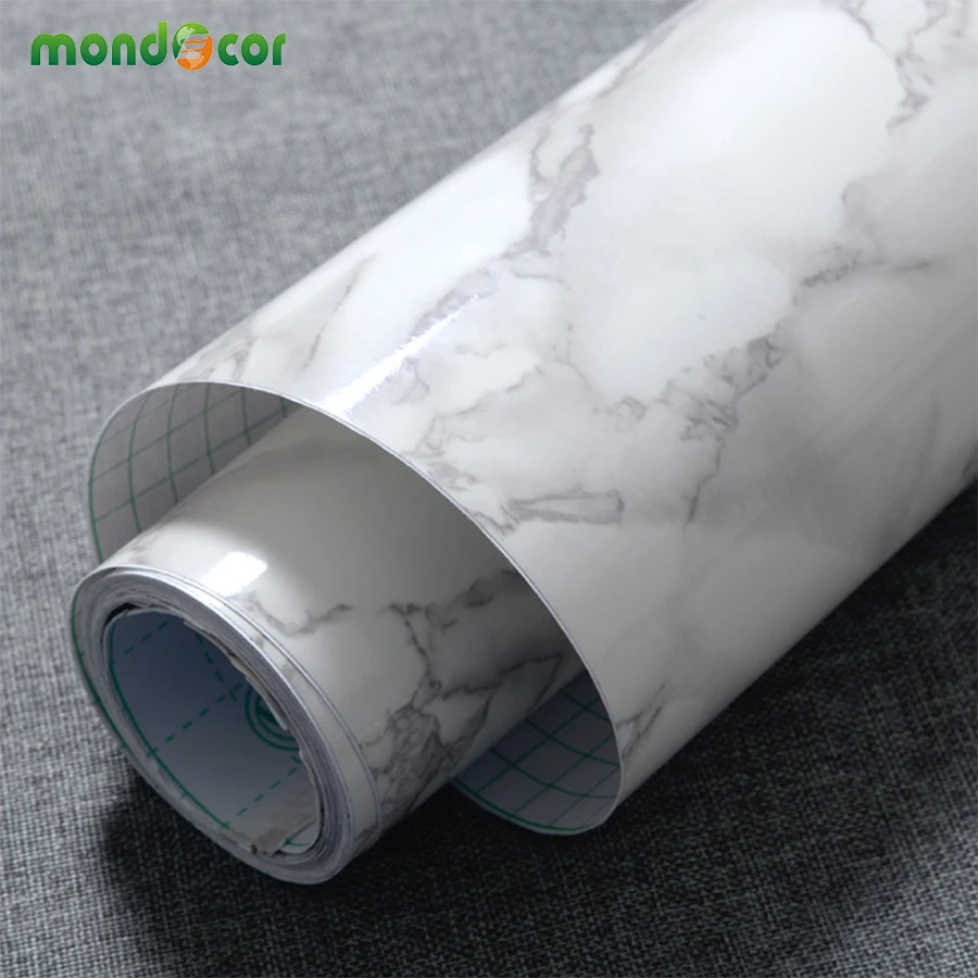 3M/5M/10M Modern Waterproof Vinyl Self adhesive Wallpaper Marble Contact Paper Kitchen Cupboard Shelf Drawer Liner Wall Stickers