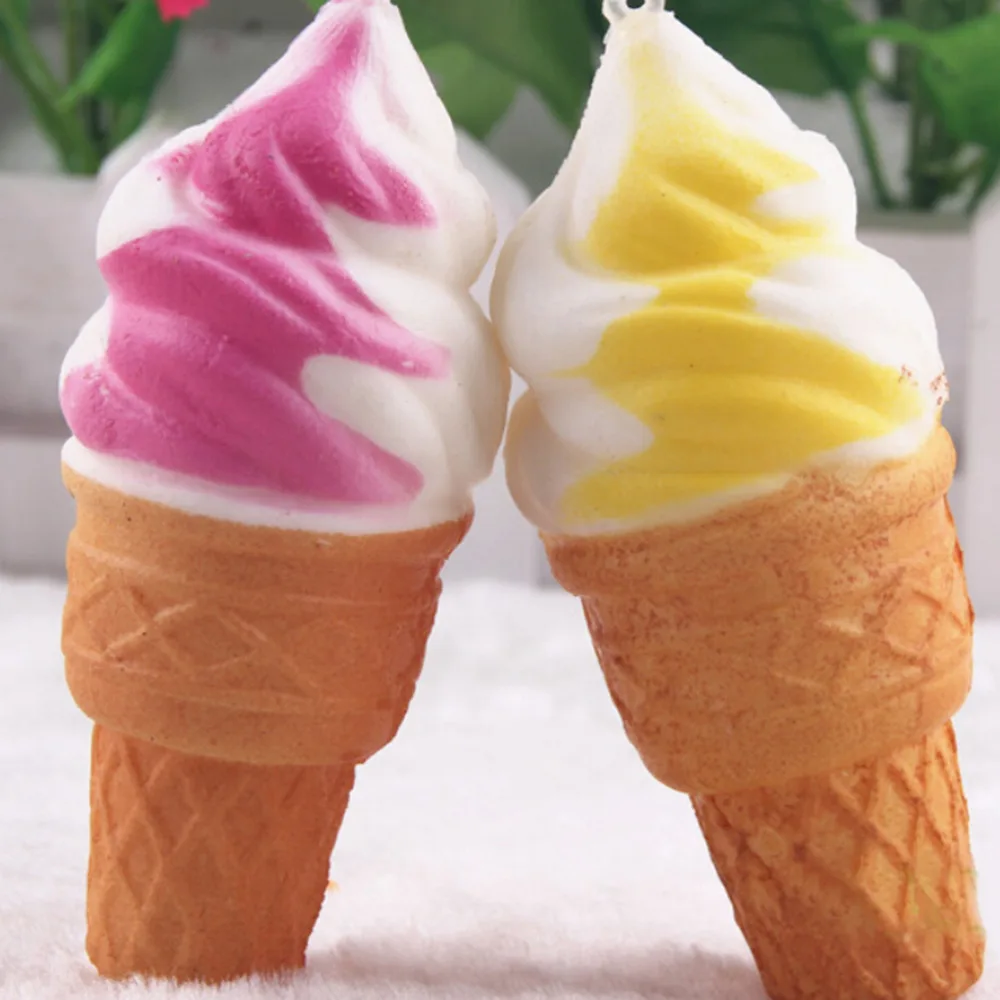 17CM Kid Toys Gift for Bag Accessories Kawaii Jumbo Squishy Slow Rising Sprinkles Cream Scented Ice Cream Pendant phone Straps