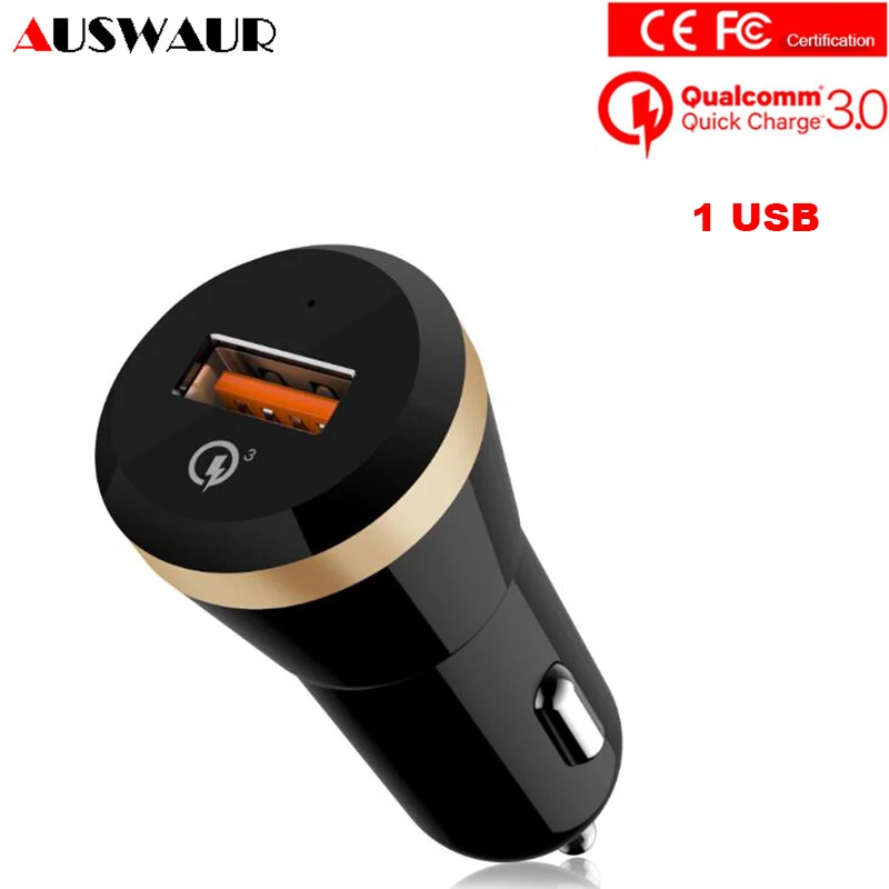 18 Вт одно 1 USB QC3.0 быстрое автомобильное зарядное устройство для iPhone Samsung Huawei