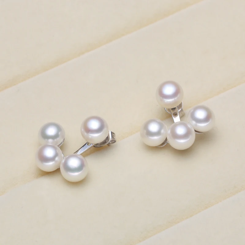 

925 silver real natural big [2016] new bright pearl earrings earrings natural freshwater pearls Steamed Buns round a two.
