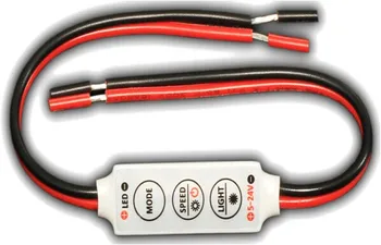 

R102-WS DC5-24V 144-288W 12A*1 Channel single color mini led dimmer controller w/ black and red line for led strip light SMD3528