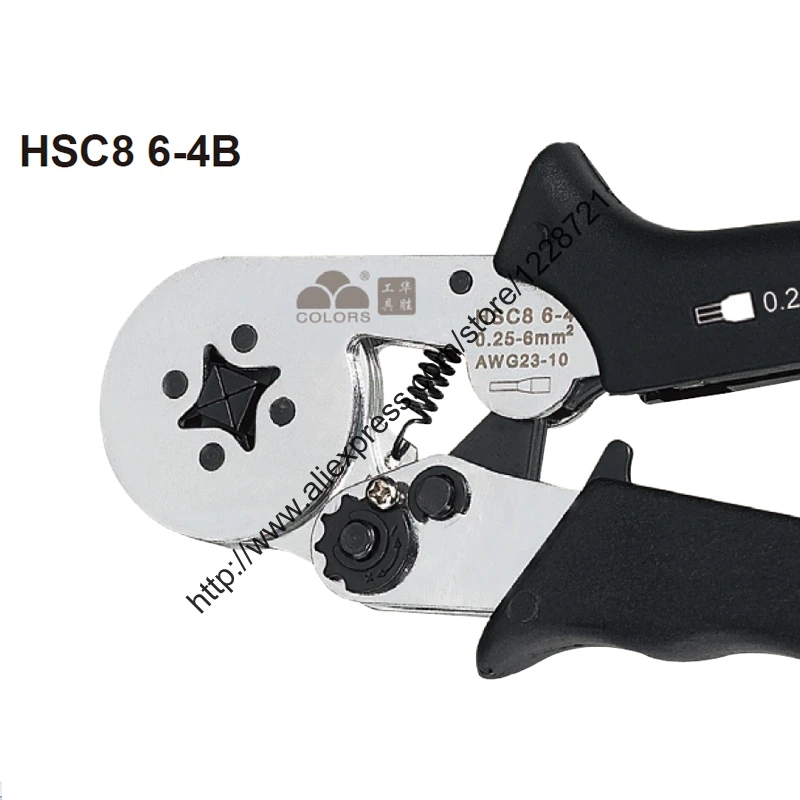 

hsc8 6-4b ferrule crimping hand tool pliers HSC8 6-4B MINI-TYPE SELF-ADJUSTABLE CRIMPING PLIER 0.25-6mm2 terminals crimping tool