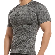 Спортивная быстросохнущая футболка для бега и тренажерного зала, Мужская футболка с коротким рукавом для бодибилдинга, мужские футболки для тренировок и фитнеса