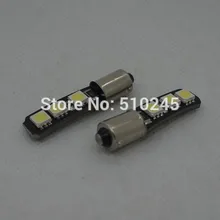 500X Авто ba9s T4W 5050 6 smd canbus светодиодный без ошибок Автомобиля Индикатор Интерьера Свет на танкетке 12 V Белый шарик