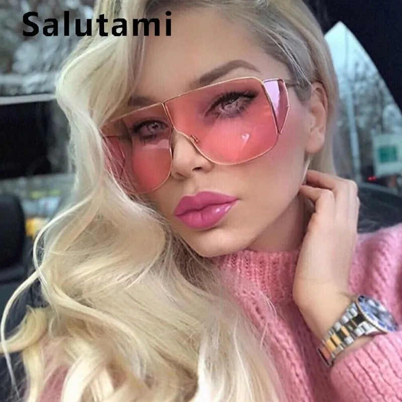

Oversize 4 Lens Square Sunglasses For Women 2019 Alloy Luxury Brand Pink Yellow Sun Glasses Men Cool Big Shades Black Eyewear