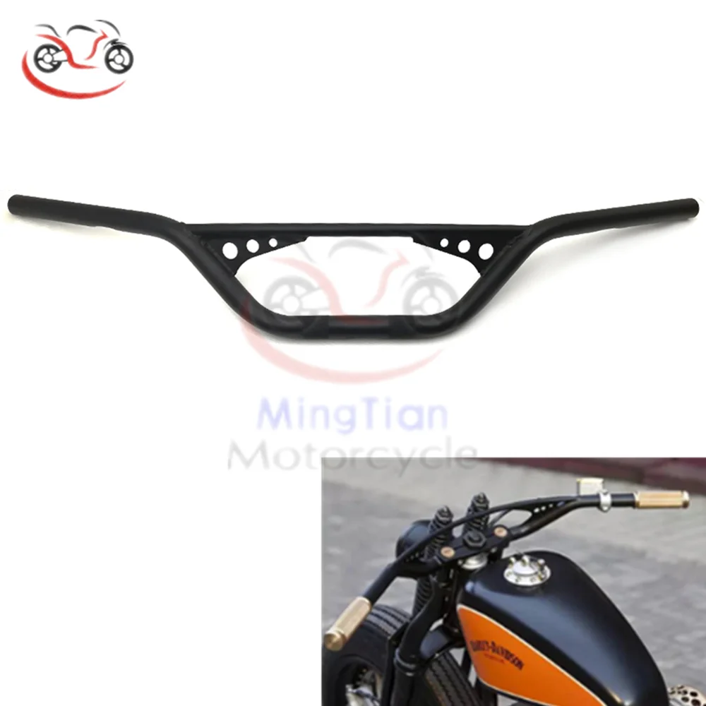 25mm Scrambler Handlebar Retro Style Drag Cross Bar Drilled Hole For