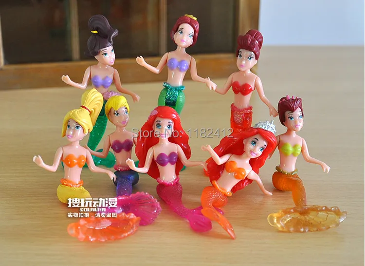 Маленькая Русалочка Ариэль набор из 8 шт. куклы Русалочки ПВХ фигурки пластиковые модные модели куклы девушки игрушки подарки