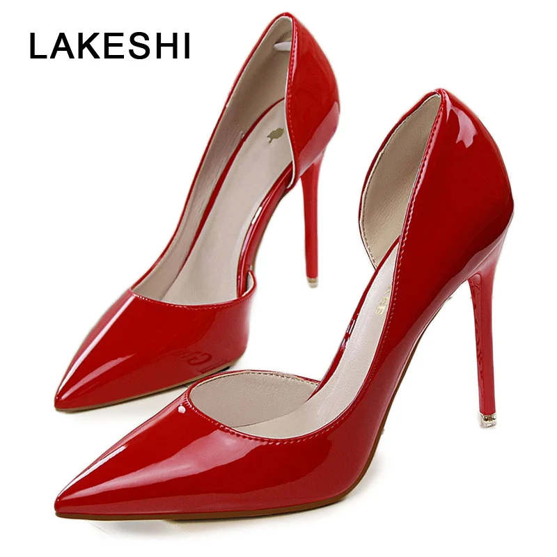 

Women Pumps Fashion High Heels Women Shoes Patent Leather Ladies Shoes Wedding Shoes