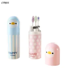 CTREE 1 шт. чашка для зубной щетки для ванной портативный милый держатель для зубной пасты и для зубной щетки пластиковая крышка для путешествий на открытом воздухе Личная Чистка C181