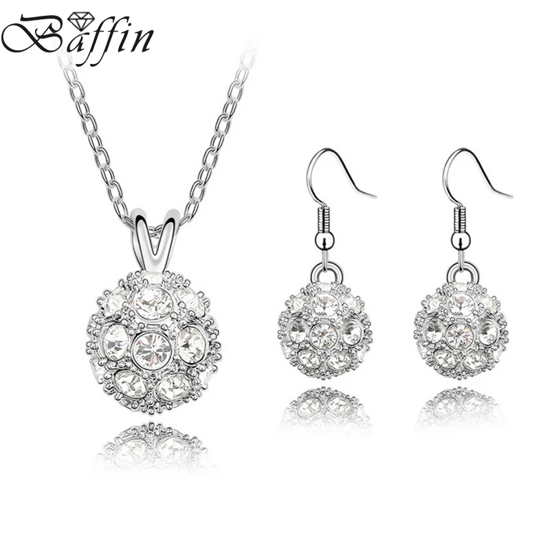 

BAFFIN Crystal from Austria Jewelry Set Ball PendantNecklace Dangle Earrings Bijoux for Women