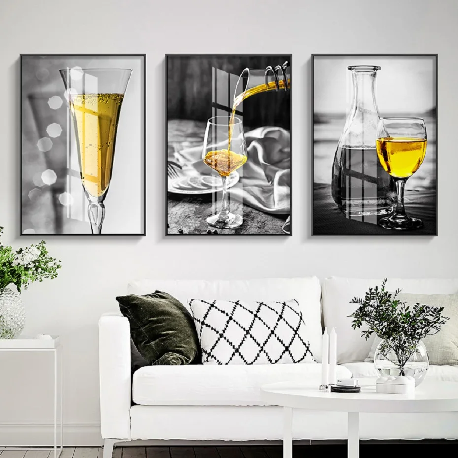 

Modern Static Wine Glass Poster Canvas Paintings Painted Kitchen Photo Posters Prints Wall Art Picture Dining Room Home Decor