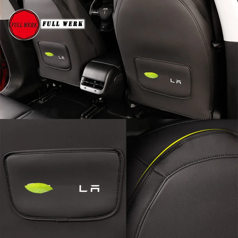 1 компл. кожа заднем сиденье автомобиля анти ребенок Kick подушка для сидений с карманом для Tesla модель 3 салонные аксессуары