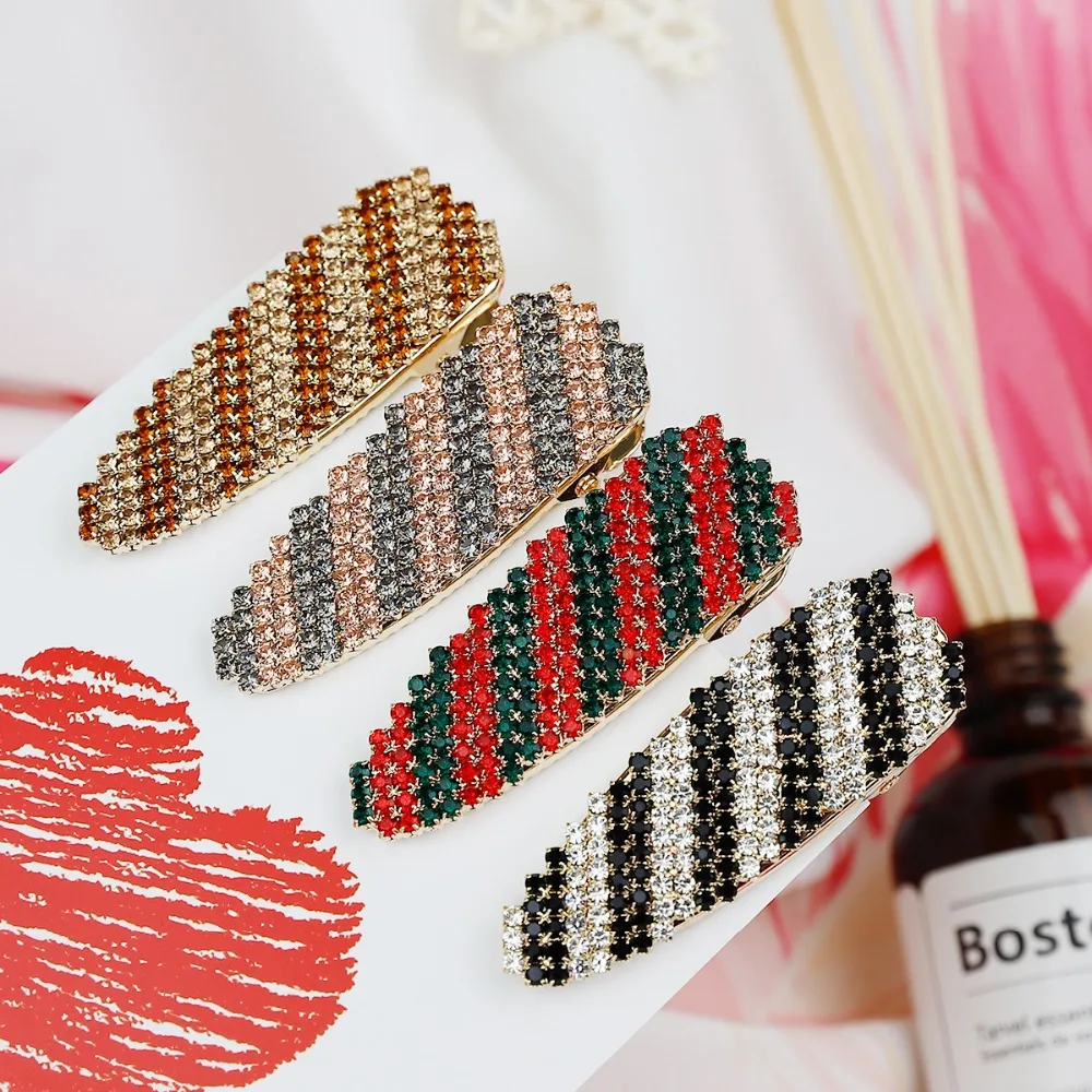 Новое поступление корейская мода Стразы полосы буквы цветная шпилька женские аксессуары для волос Инструменты для укладки волос 1 шт