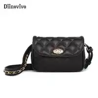 DIINOVIVO クラシックファッションファニーパック女性のヴィンテージカジュアルな革のショルダーバッグ高級スタースタイルウエストパック WHDV0567