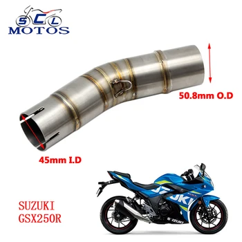

Sclmotos -GSX250R Stainless Steel Motorcycle Exhaust Muffler Connector Middle Pipe with for SUZUKI GSX250R without Exhaust