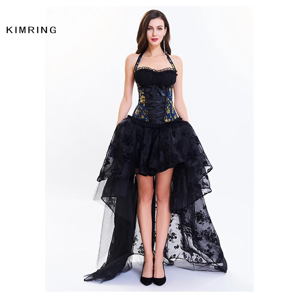 Женское винтажное платье корсет Kimring Burlesque готические кружевные корсеты и бюстье