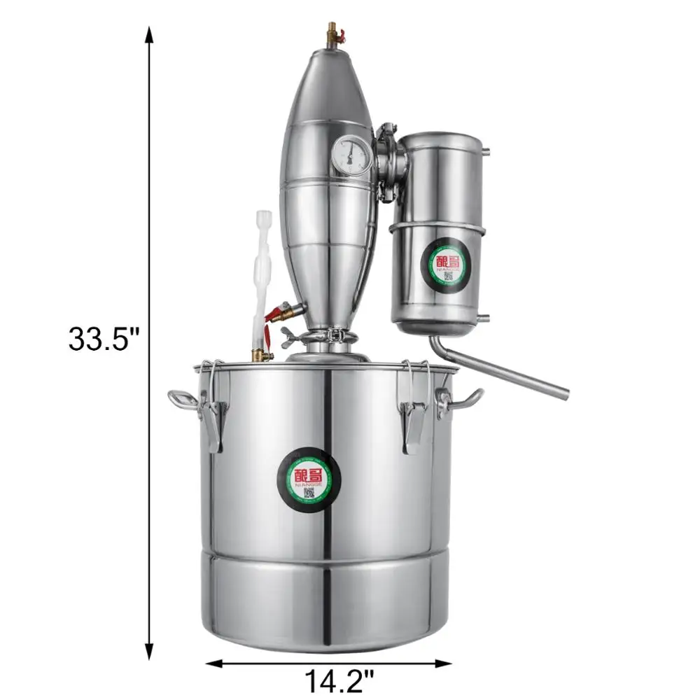 Спиртовка из нержавеющей стали дистиллятор набор для домашнего изготовления напитков Moonshine винный котел 30L