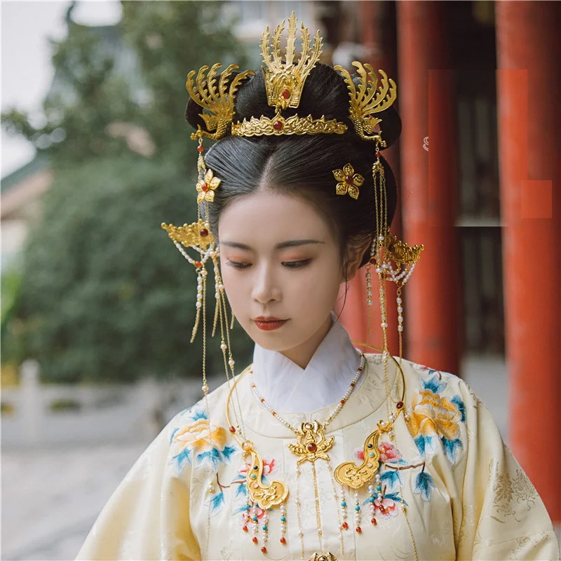 LYZ Xi Jiang Yue Ming Dynasty Long Tassel Side Phoenix Hair Stick Hair Jewelry Chinese Vintage Handmade Hair Accessory Neckalce 8 style 100pcs 6 6 cm earring necklace display cards earrings tags packing card accessory jewelry card wholesale