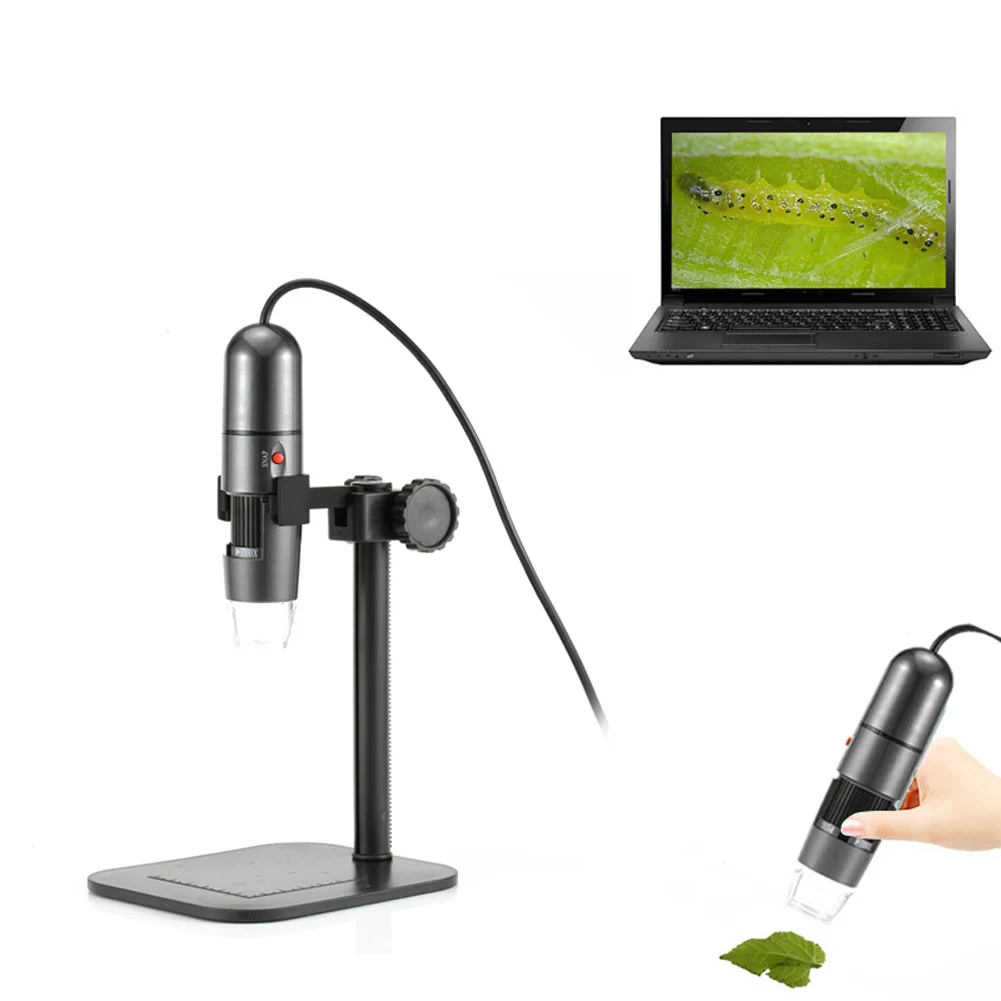 

Digital Microscopes 50-1000X USB Electronic Microscope 8 Leds Endoscope Video Camera Magnifier With Adjustable Stand HB88