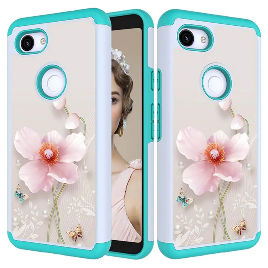 

Phone Case for Google Pixel 3 3 XL TPU+PC 2 in 1 Phone Cover for Google Pixel 3A 3A XL Soft Silicon Case Capa Coque