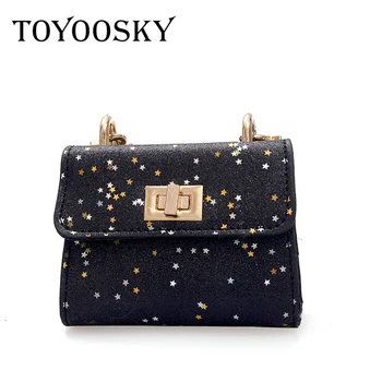 

TOYOOSKY 2018 Children Bag For Girl Handbag Shoulder Bag Sequins Purse PU Leather Messenger Bag Kid Buckle Crossbody Bag Gifts