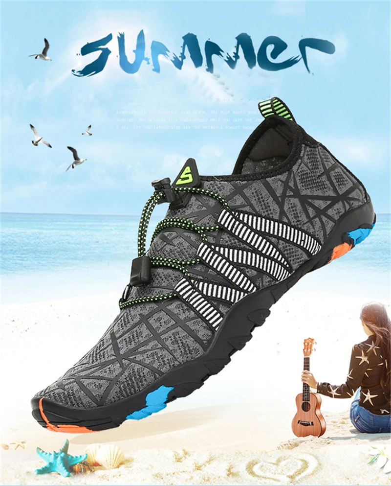Летняя водонепроницаемая обувь; Мужские дышащие женские кроссовки; пляжные шлепанцы; обувь для плавания; носки для дайвинга; Tenis Masculino