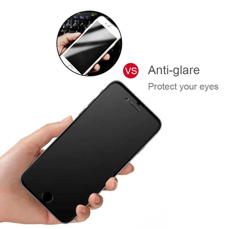 Матовое стекло, защитное закаленное стекло для экрана для iphone X, XR, XS, Max, 8, 7 Plus, 6 S, 5 SE, без отпечатков пальцев, пленка, стекло