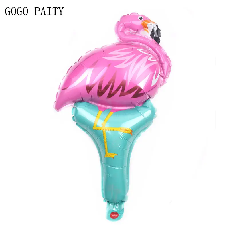GOGO PAITY New Flamingo Shape Hand Stick Aluminum Balloons Children's Festival Party Decoration High Quality | Дом и сад