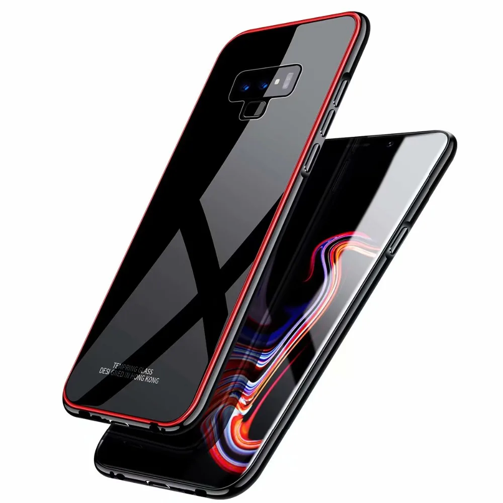Роскошные Алюминий металл+ Пластик+ закаленное Стекло чехол для samsung Galaxy Note 9 Note9 S9 плюс противоударный чехол