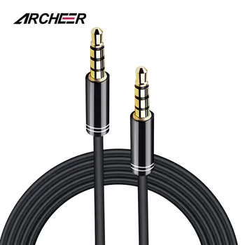 

ARCHEER 3.5mm Audio Cable 5ft /1.5m 4-Pole Male to Male Stereo Aux Cable Auxiliary Cable Aux Cord for Smartphones Headphones PC