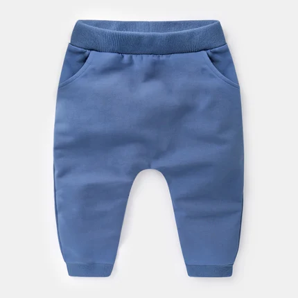 Детская одежда на весну-осень, брюки для девочек, детские штаны для маленьких мальчиков, штаны-шаровары, однотонные, черные, синие, серые, дешевые - Цвет: huilan xin