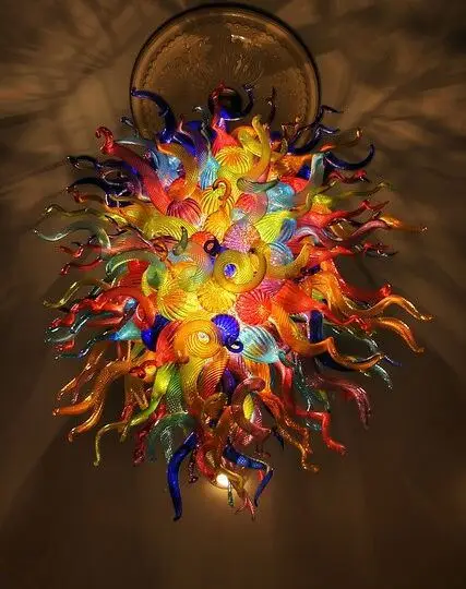 Высокий потолок украшения мульти Цветной взорван Стекло Чихули Стиль Книги по искусству люстра с светодиодные лампы