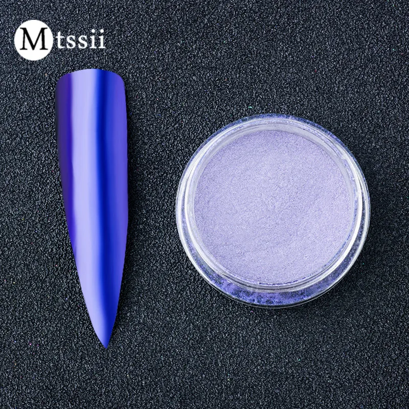 

Mtssii Purple Mirror Nail Glitter Powder 0.5g Gel Polish Chrome Pigment Dust Shinning Glitters Manicure Nail Art Decorations