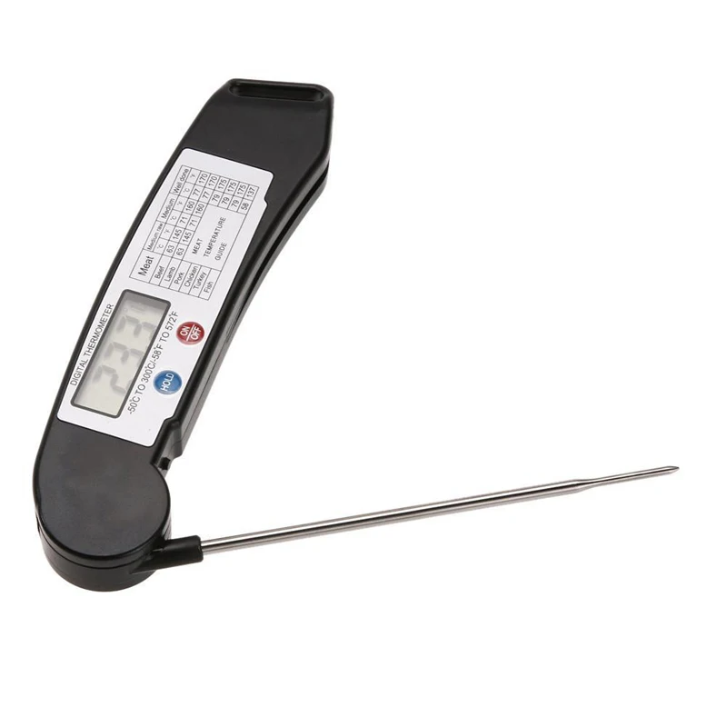 Foldable Food Thermometer Programmed Digital Kitchen Food Cooking BBQ Meat Fork Barbecue Probe Type Temperature Gauge