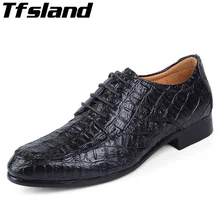 Tfsland/мужские оксфорды из натуральной кожи; Мужская обувь из крокодиловой кожи; Мужские модельные туфли; Свадебная прогулочная обувь; кроссовки размера плюс 50