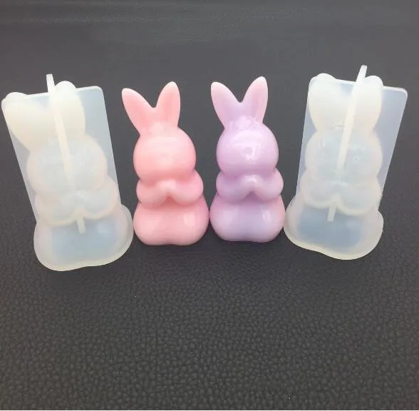 

Diy crystal Epoxy three-dimensional pray rabbit praying mold aromatherapy plaster spread incense high mirror table decoration