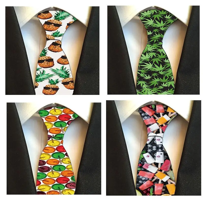 

Fashion Mens Tie Maple leaf food Paisley Neckties Polyester 8cm Gravata Printed Tie Business Casual Tie For Wedding 5ZJQ-LD08