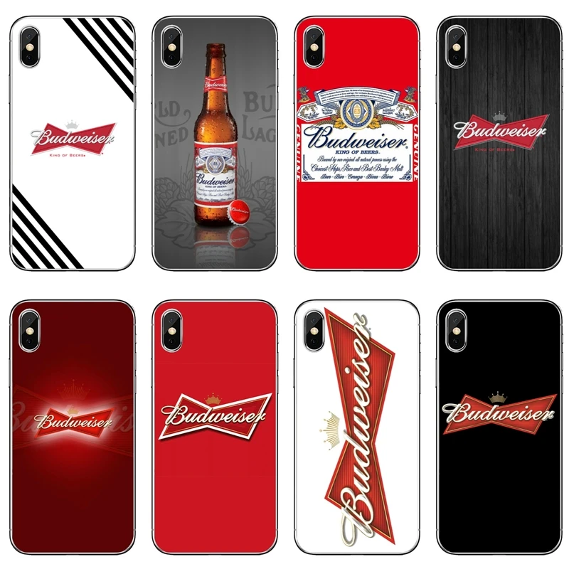 

For iPhone X XR XS Max 8 7 plus 6s 6 plus SE 5s 5c 5 4s 4 iPod Touch case Budweiser Beer Soft phone cover cases