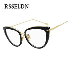 RSSELDN 2018 Fashion New Women Eyeglasses Frames Classic Brand Designer Luxury Cat Eye Glasses Trendy Lunettes Vintage