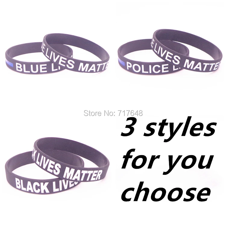 1 шт. синий черный с надписью «Police Lives Matter» силиконовые браслеты