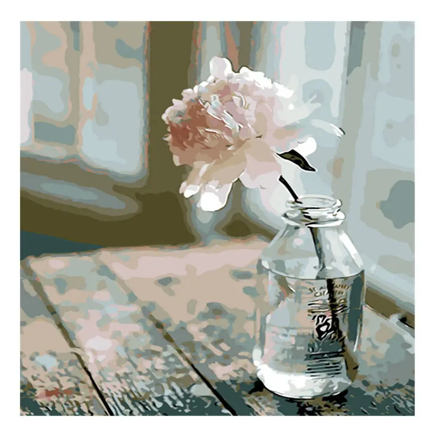 flower Painting 1 WEEN Абстрактная живопись животных Сделай Сам Краски ing по комплекты номеров носорог стены Рисование Акриловая Краска на холсте уникальный подарок для домашний декор - Цвет: flower Painting 1