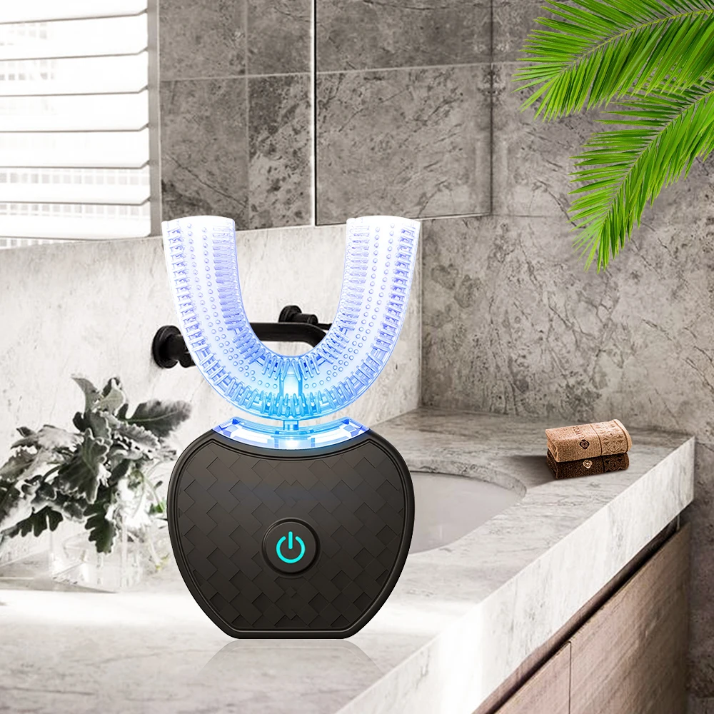 Cena Inteligentne zestawy U 360 sonic automatyczna szczoteczka do zębów elektryczna szczoteczka ultradźwiękowa 2 szt. Głowice 60ml płynna pasta do zębów dla dorosłych wybielanie zębów